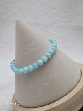 Enhanced Blue Opal Bolo Bracelet in Sterling Silver